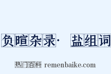 负暄杂录·盐组词是什么意思的图片